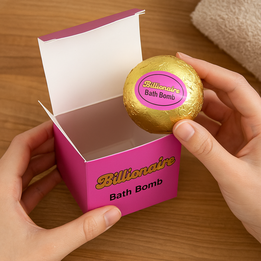 Luxury Golden Billionaire Bath Bomb Real Cash Money Inside Up To 100 Dollars