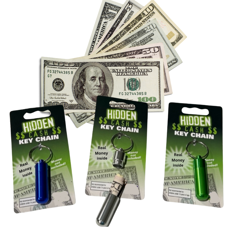 Hidden Cash Metal Keychain – Real Money Inside Up to $100 – Money $oap Co
