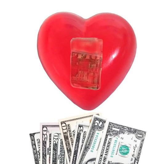 red heart money soap
