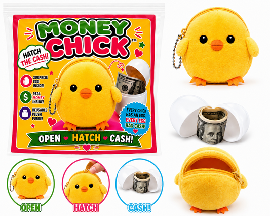 Money chick coin purse keychain with egg