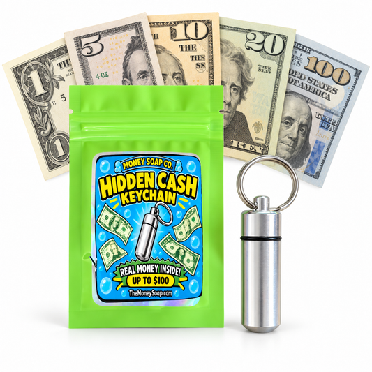 hidden cash money soap keychain